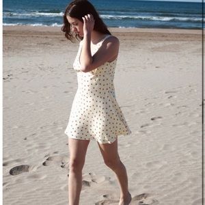 ZARA Cream fit and flare dress with strawberry details